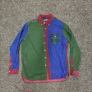 Ralph Lauren Multicolor Button-Down Colorblock Long Sleeve Corduroy Shirt XL